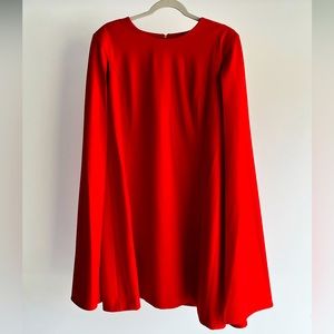 Calvin Klein Red Cape Dress (Size 14)